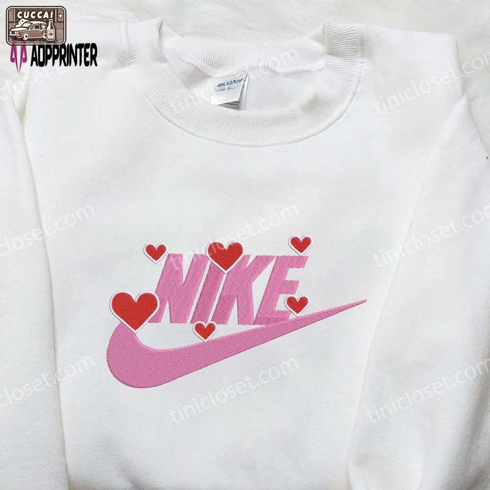 Nike x love hearts embroidered shirt: custom valentine s day gift – best nike embroidered shirt ideas Embroidered Shirt