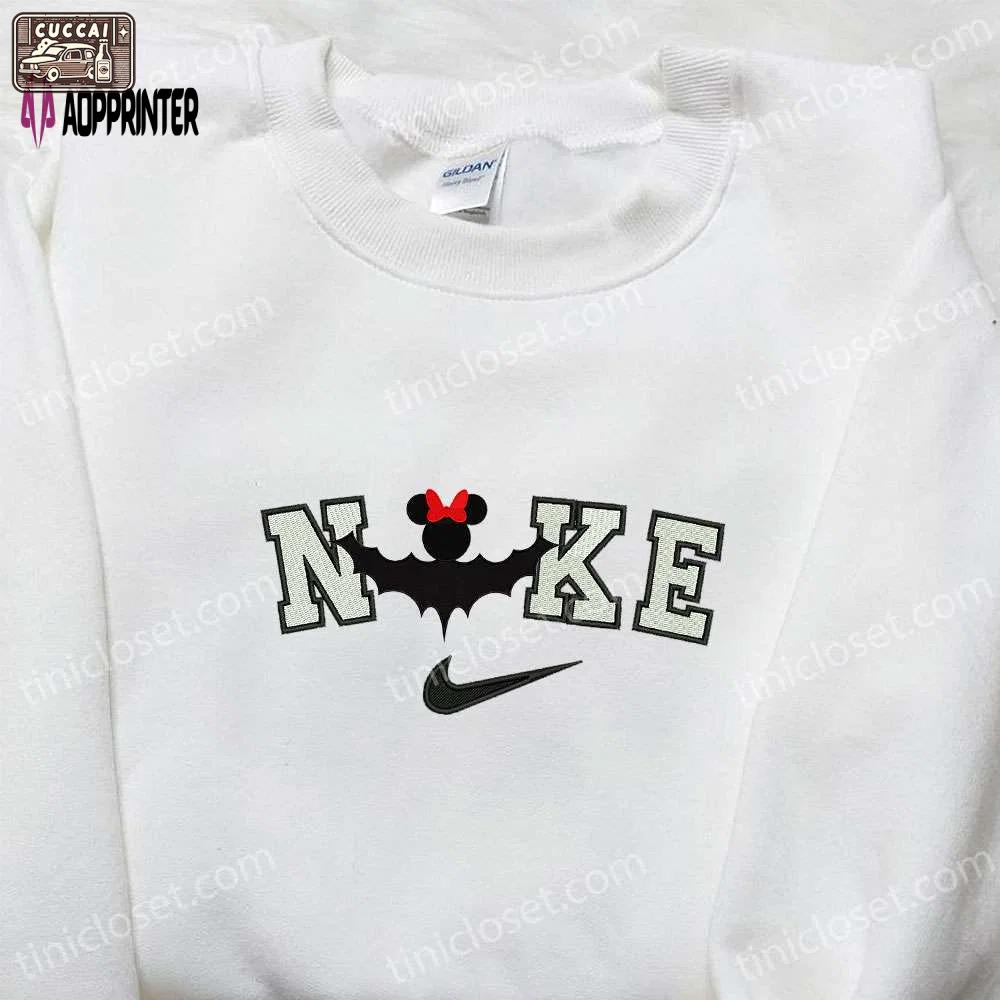Nike x minnie mouse halloween embroidered shirt: disney inspired spooky & stylish Embroidered Shirt