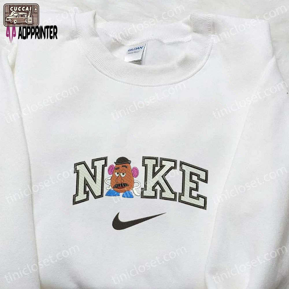 Nike x mr potato embroidered sweatshirt & beauty and the beast disney shirt – best gift ideas Embroidered Shirt