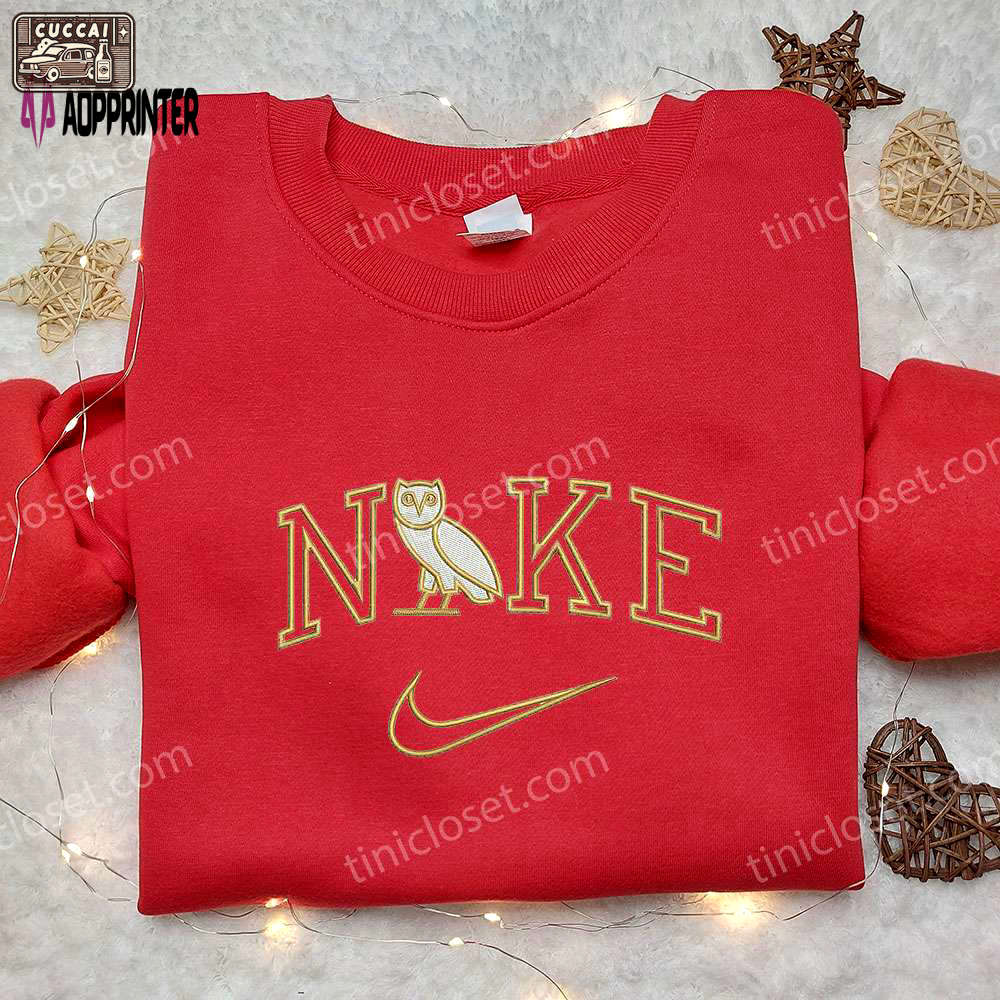 Nike x owl embroidered sweatshirt – animal & nike inspired shirt Embroidered Shirt