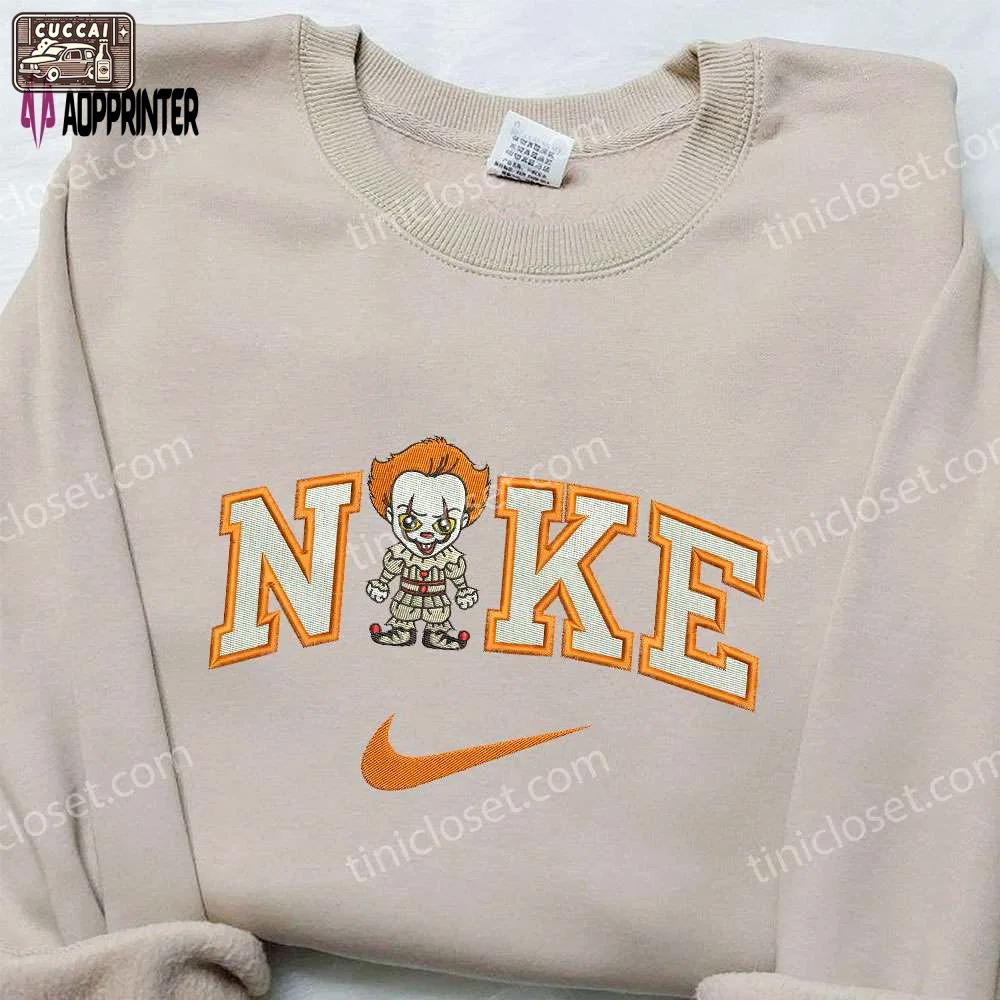 Nike x pennywise embroidered sweatshirt: best halloween gift idea from it movie Embroidered Shirt