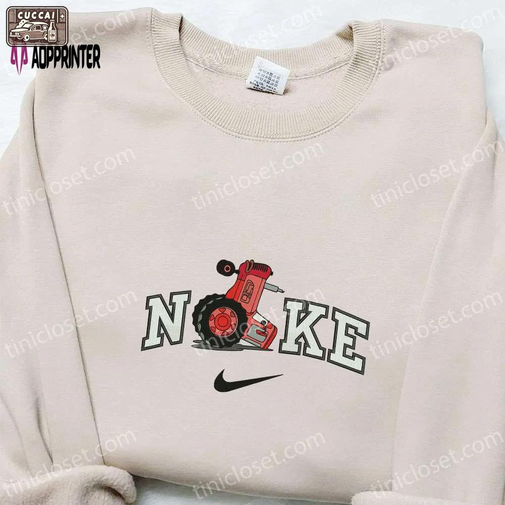 Nike x pixar cars embroidered sweatshirt: disney cartoon shirt & inspired t-shirt Embroidered Shirt
