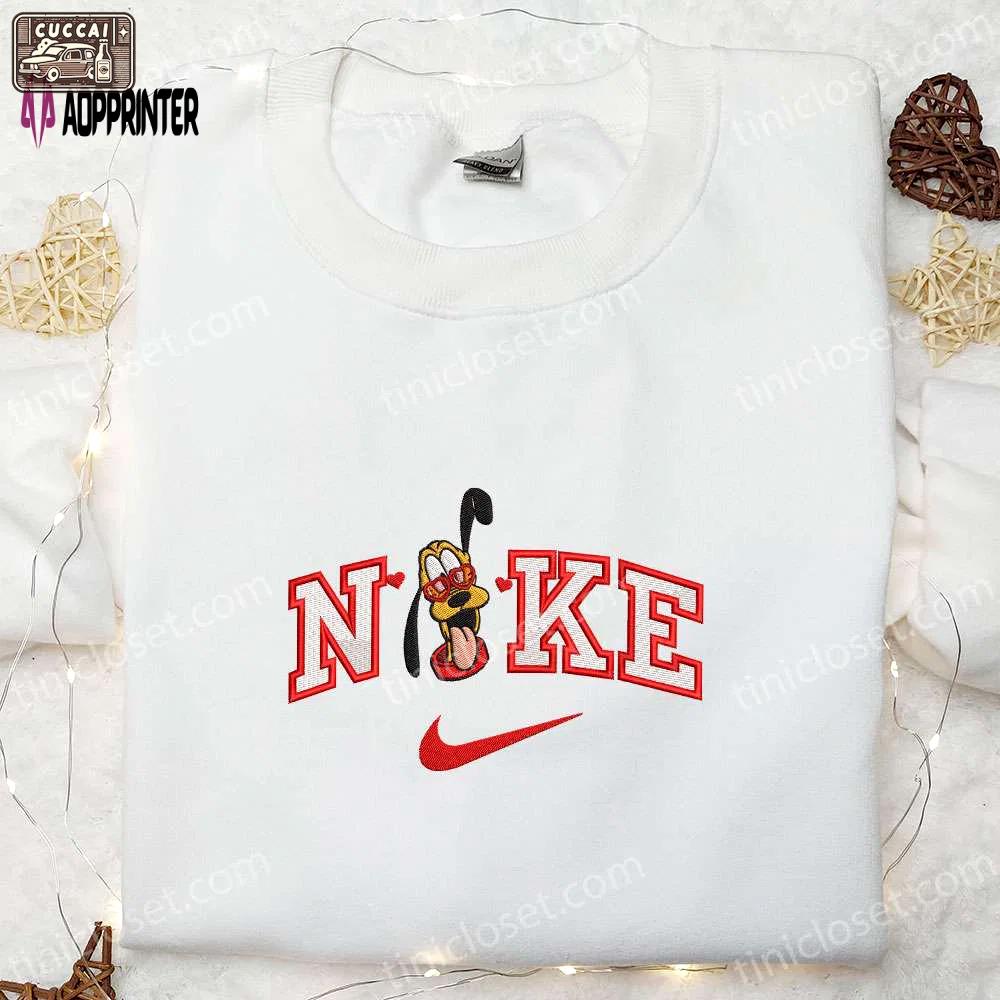 Nike x pluto heart glasses shirt & disney characters hoodie: best valentine s day gift ideas Embroidered Shirt