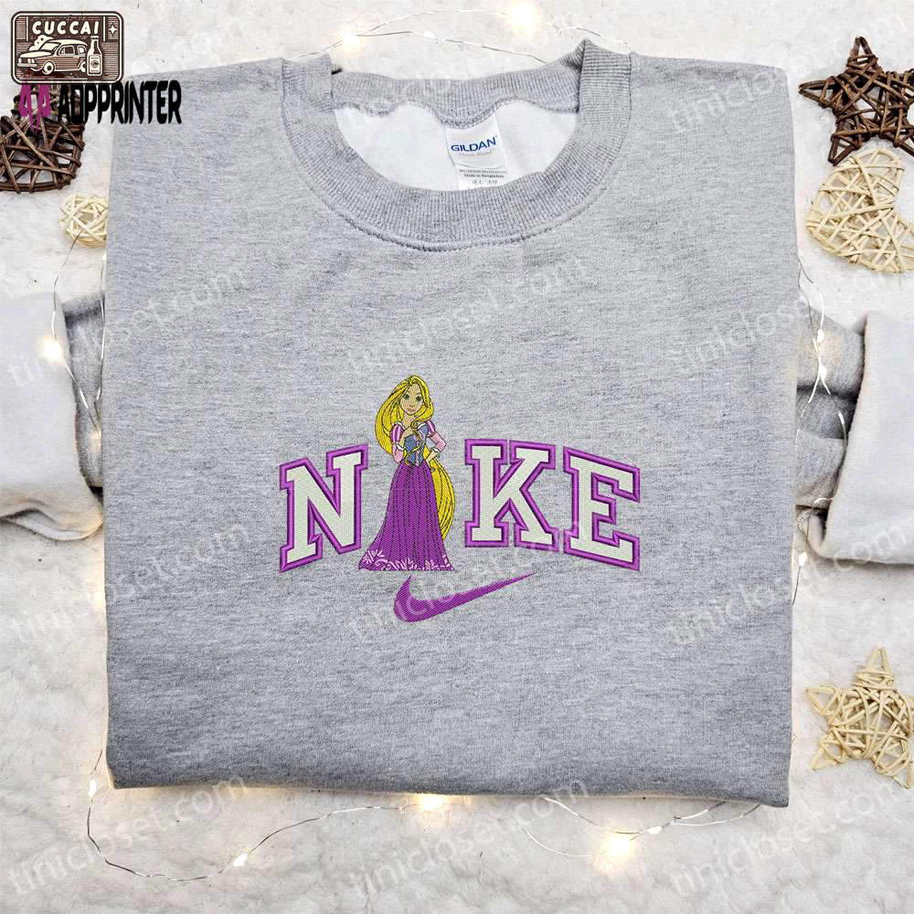 Nike x rapunzel cartoon embroidered shirt disney characters sweatshirt custom hoodie Embroidered Shirt