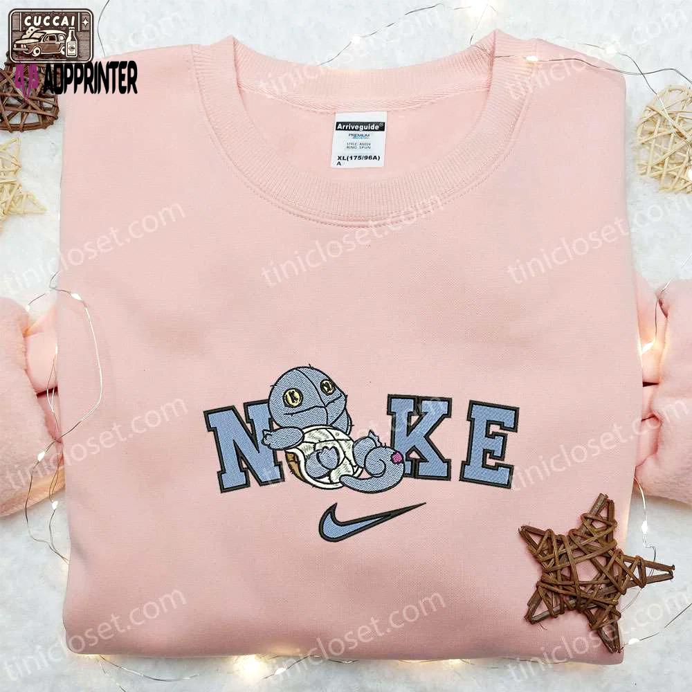 Nike x squirtle pokemon embroidered shirt – unique and stylish pokemon inspired apparel Embroidered Shirt