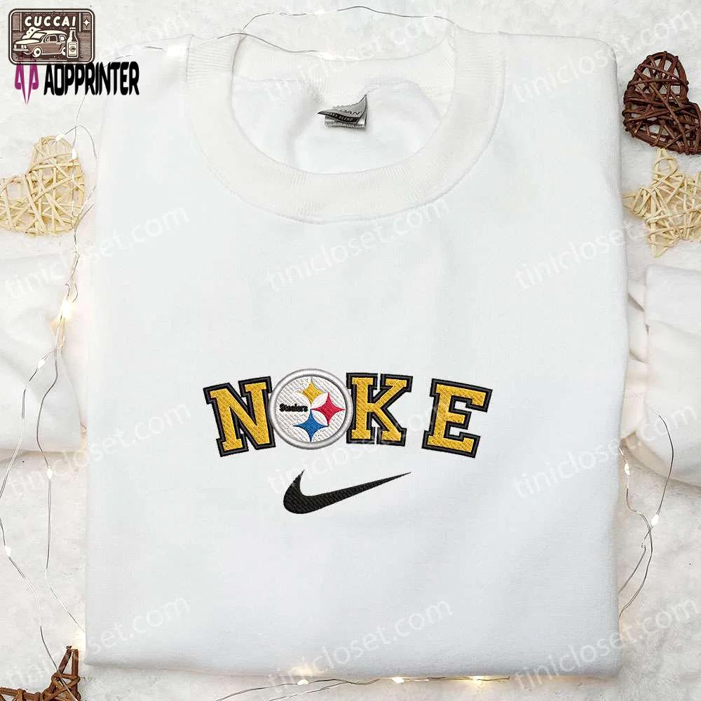 Nike x steelers embroidered t-shirt – nfl sports custom tee Embroidered Shirt