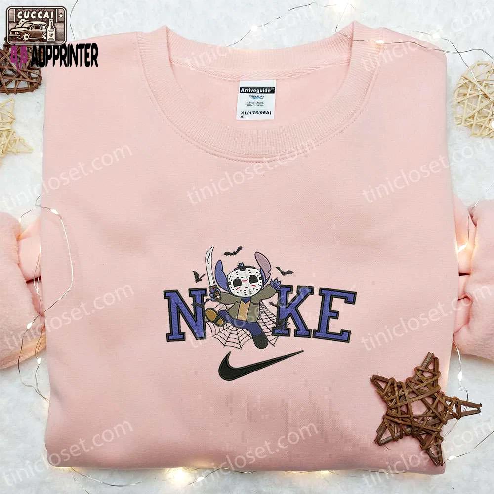 Nike x stitch jason voorhees embroidered t-shirt hoodie & sweatshirt: adorable halloween collection Embroidered Shirt