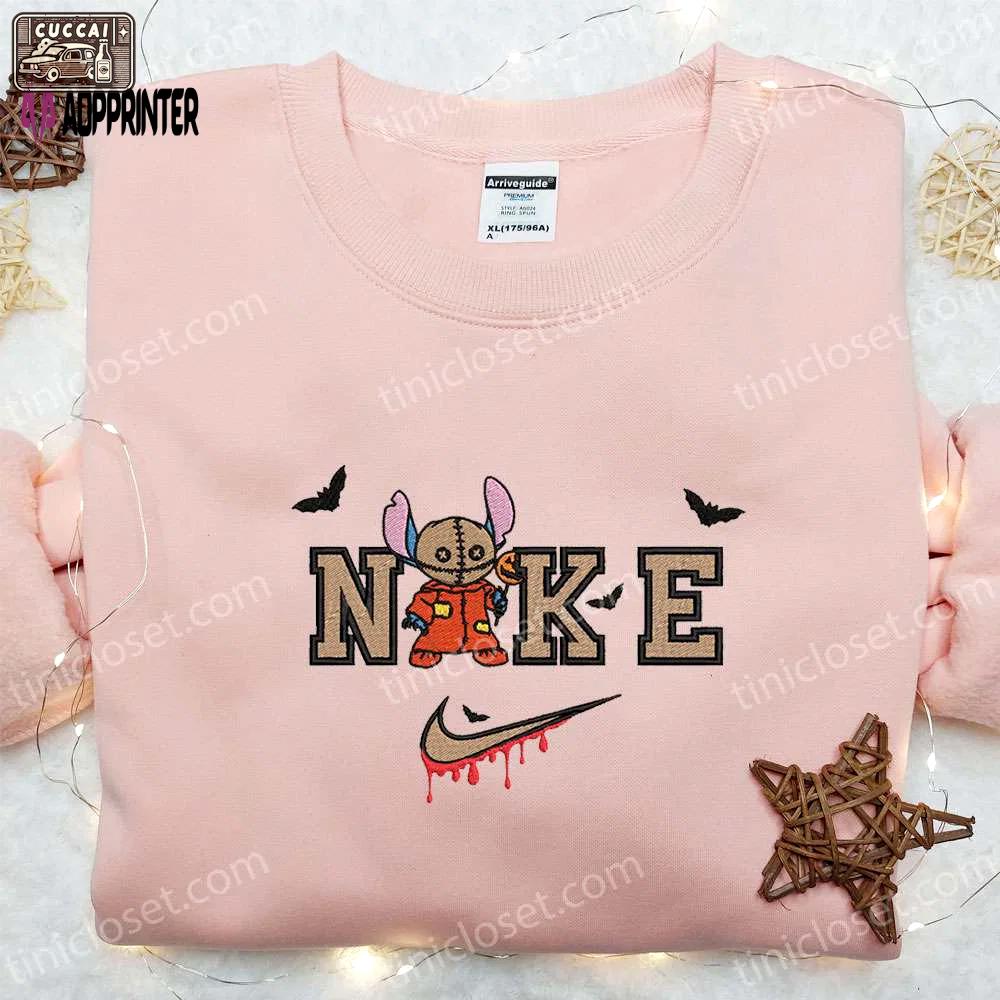 Nike x stitch sam trick or treat embroidered sweatshirt & disney characters hoodie: best halloween gift ideas Embroidered Shirt