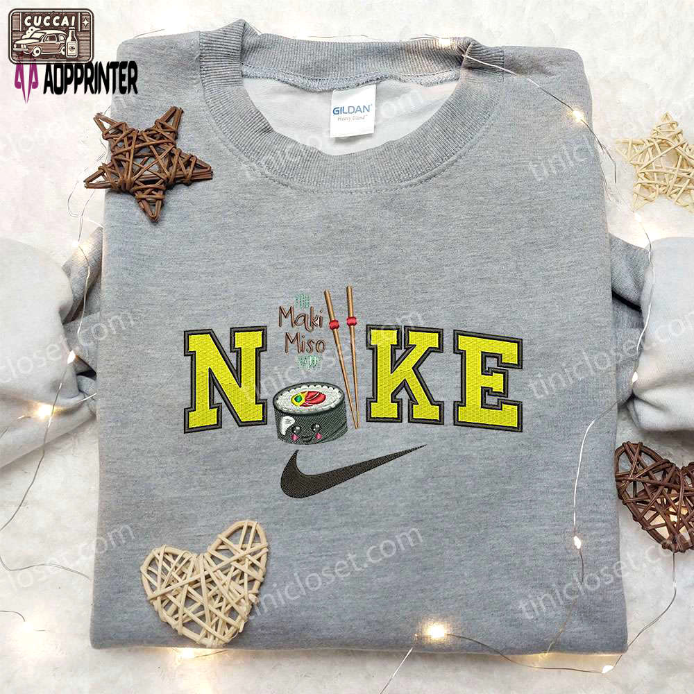 Nike x sushi maki miso shirt: favorite food & drink inspired embroidery Embroidered Shirt