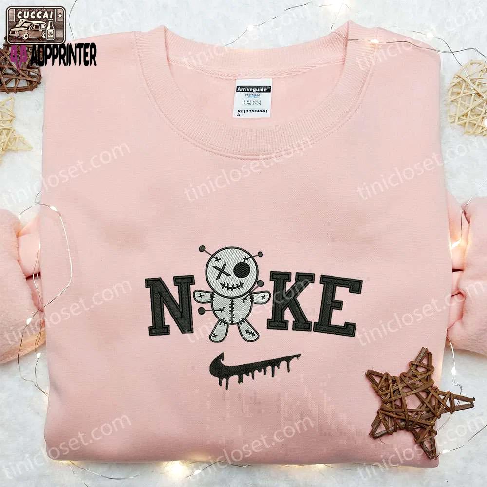 Nike x thinking of you voodoo doll embroidered shirt: best halloween gift for family Embroidered Shirt