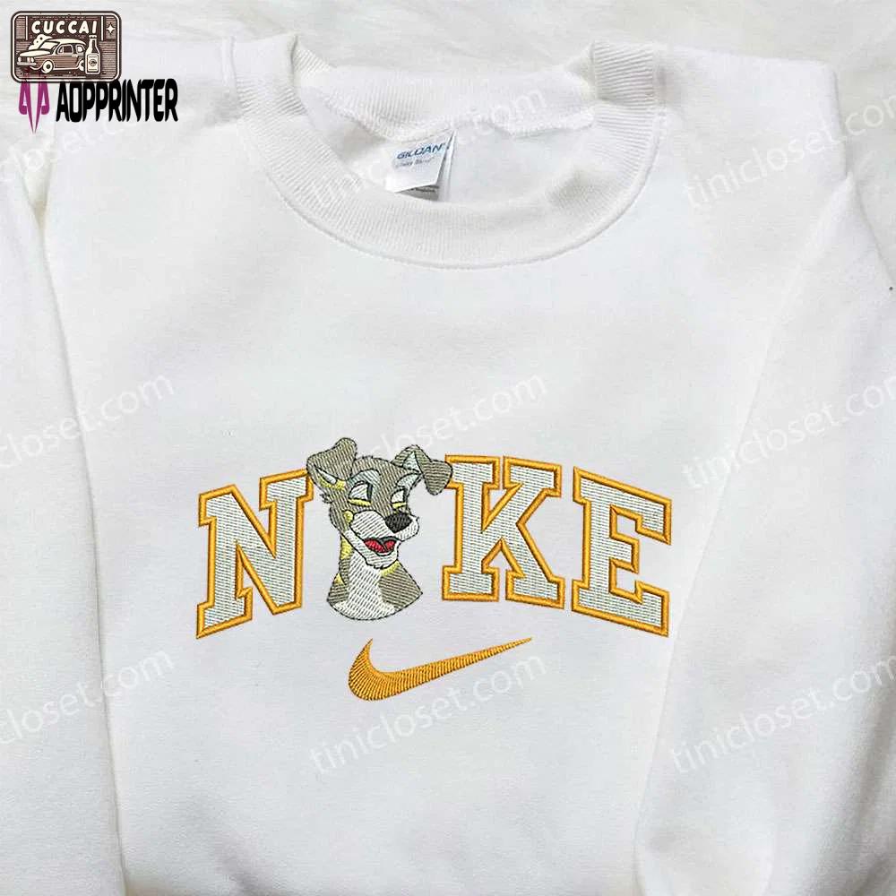 Nike x tramp dog & lady embroidered shirt: cartoon collaboration Embroidered Shirt