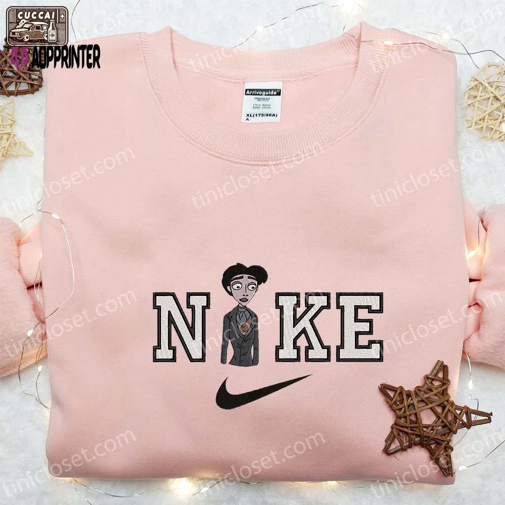 Nike x victor van dort embroidered sweatshirt: corpse bride horror movie shirt best halloween gift Embroidered Shirt