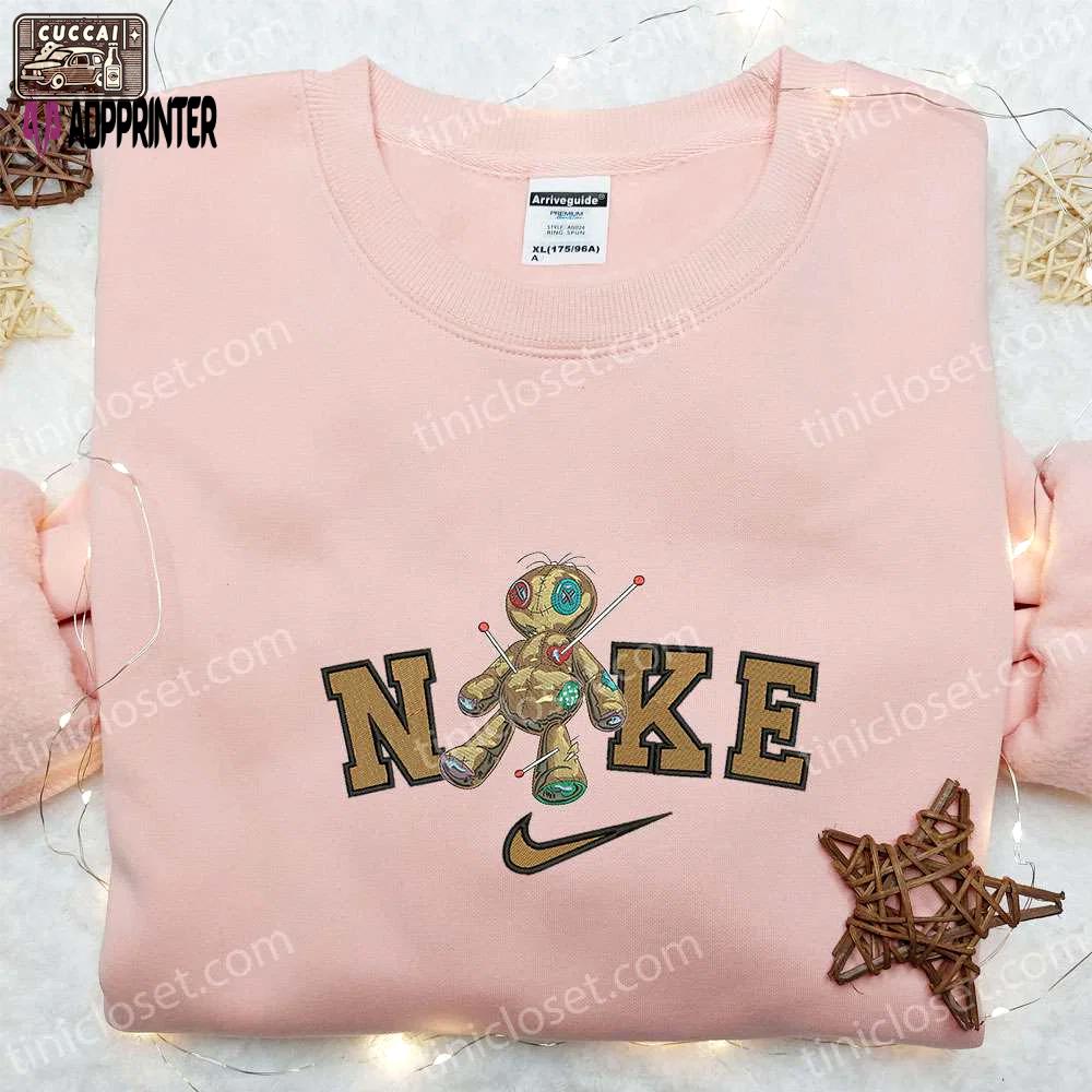 Nike x voodoo doll hoodie: spooky halloween embroidered sweatshirt perfect family gift Embroidered Shirt