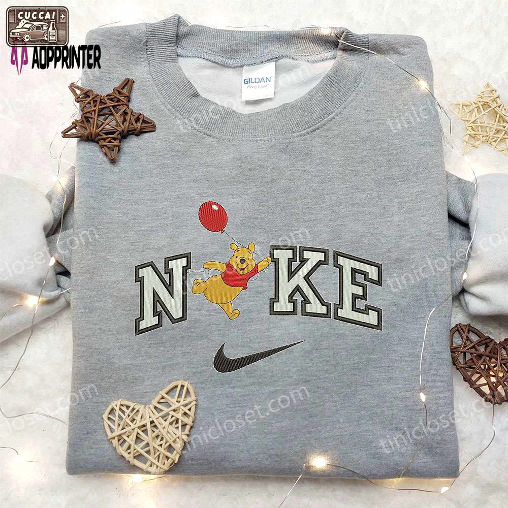 Nike x winnie the pooh balloon embroidered sweatshirt: trendy nike inspired shirt Embroidered Shirt
