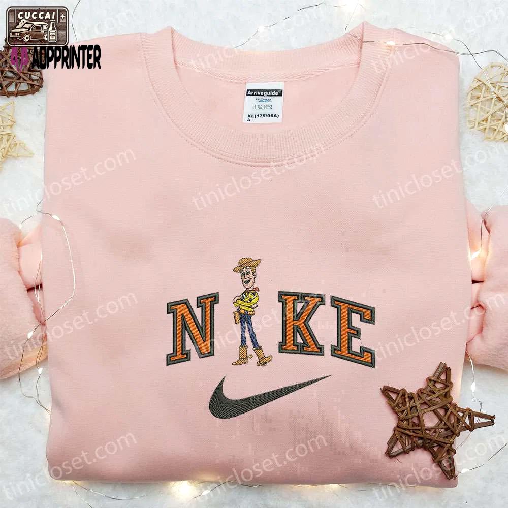Nike x woody embroidered sweatshirt: disney characters hoodie – perfect birthday gift for family Embroidered Shirt