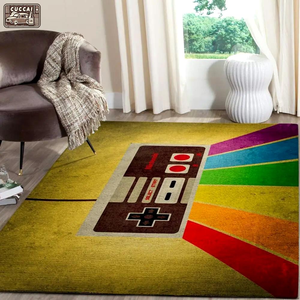 Nintendo gamer area rug gaming carpet gamer living room rugs rug regtangle carpet floor decor home decor v4001 Rectangle Rug