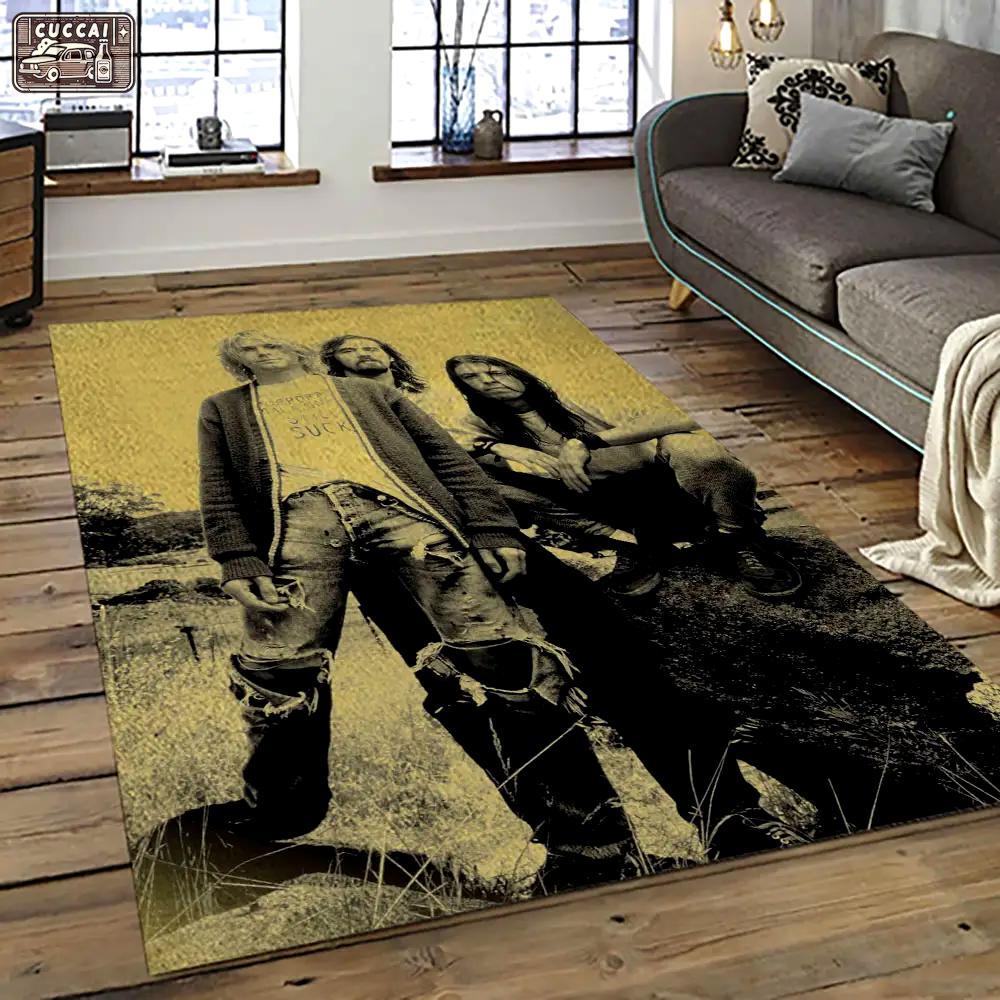 Nirvana rock band punk rock music retangle carpet area rug home decor best gift for fan and friends nv57 Rectangle Rug