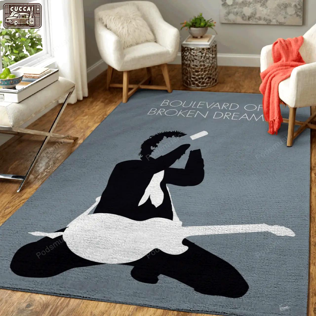 No117 my green day minimal music artwork minimal music artworks art for fans area rug living room carpet rug regtangle decor home decor Rectangle Rug