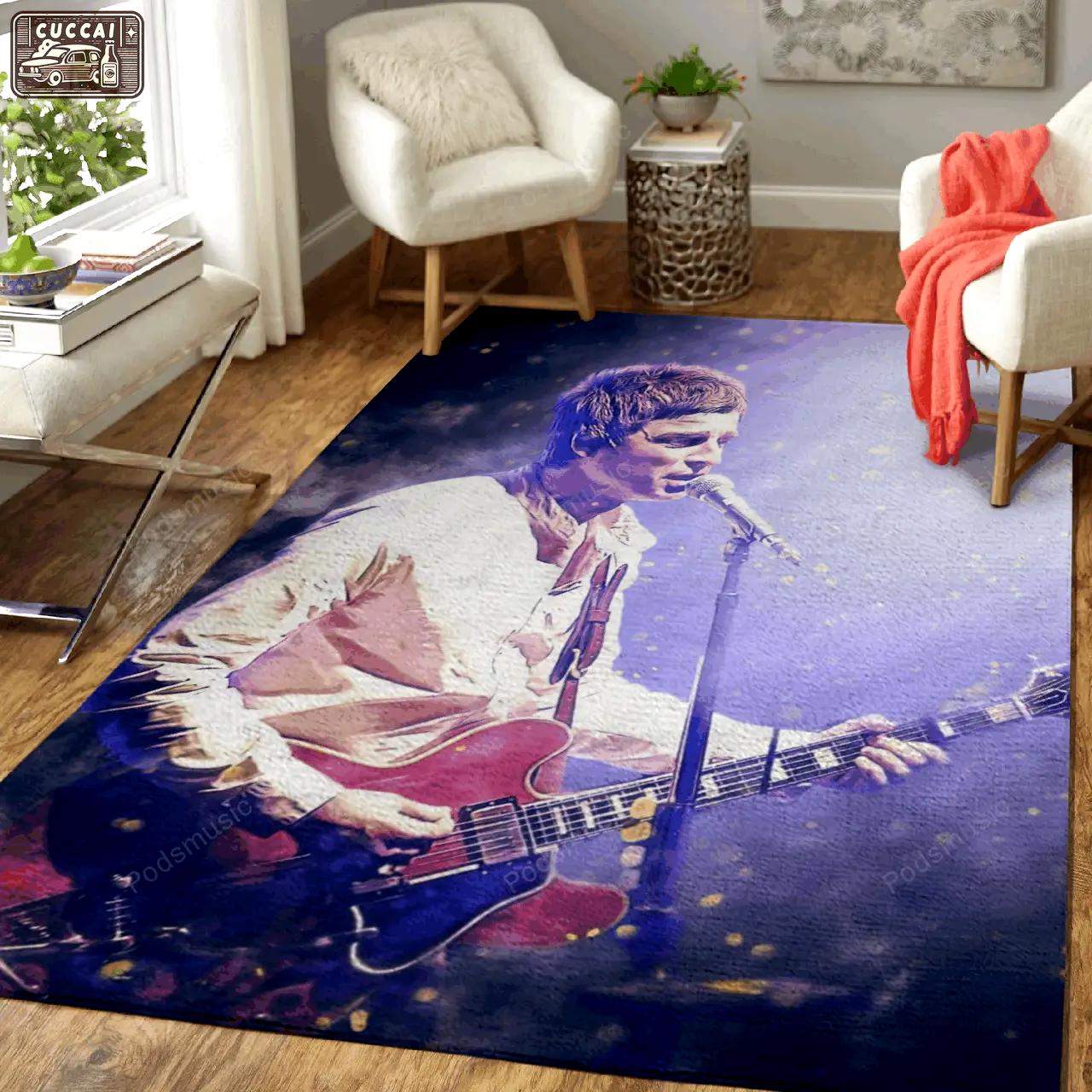 Noel gallagher oasis band compilation music art art for fans area rug living room carpet rug regtangle carpet floor decor home decor Rectangle Rug