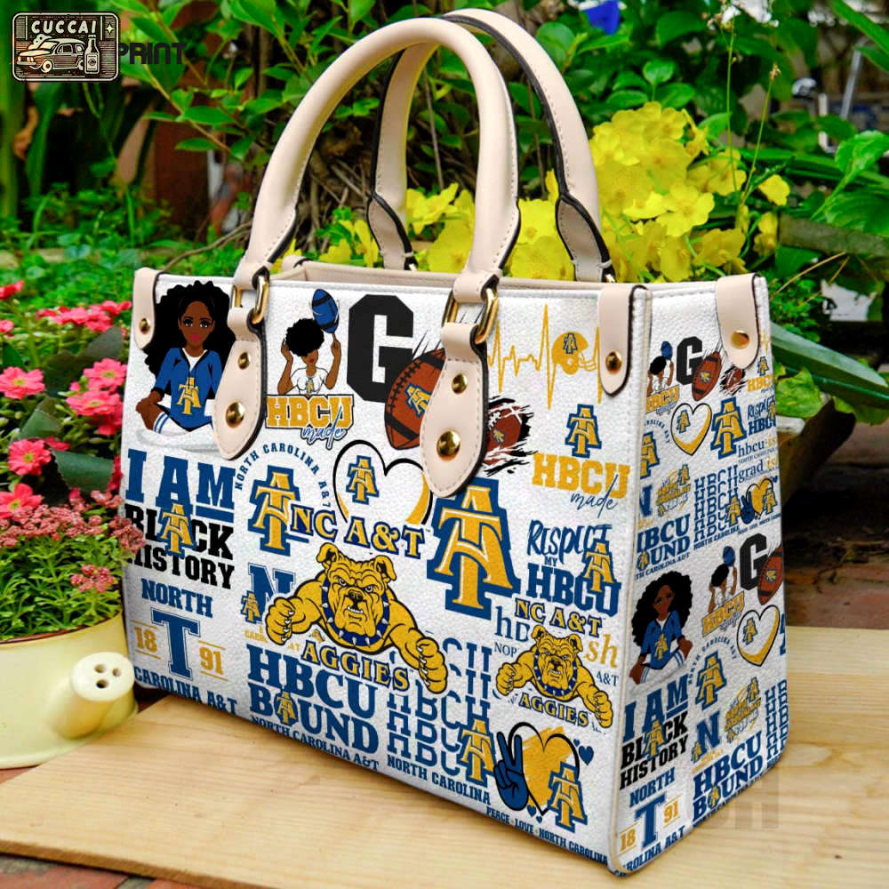 North carolina a&t aggies 1 leather handbag 1 2412 Women Leather Hand Bag