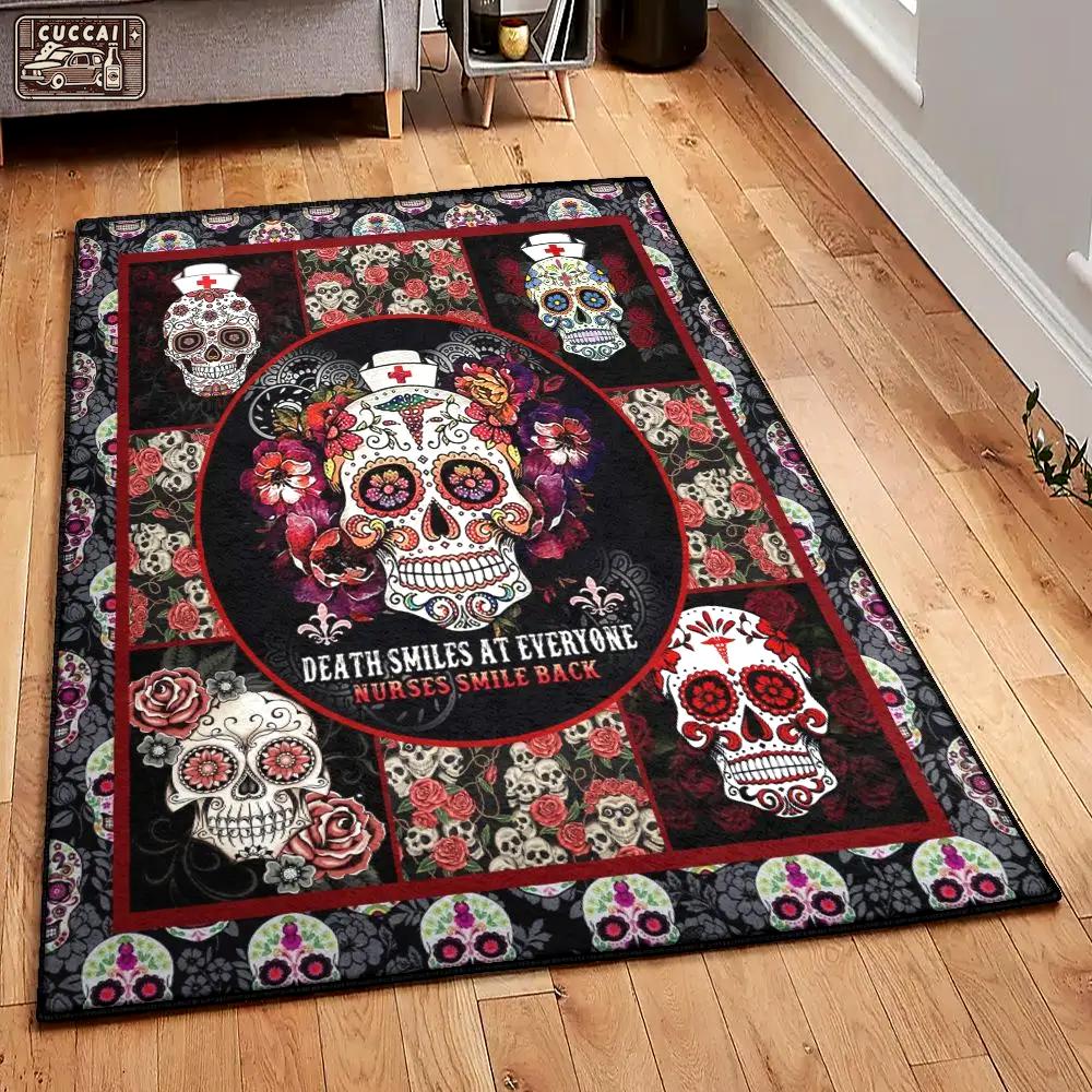 Nurse cool rugs, sugar skull nurses smile gs cl rug Rectangle Rug