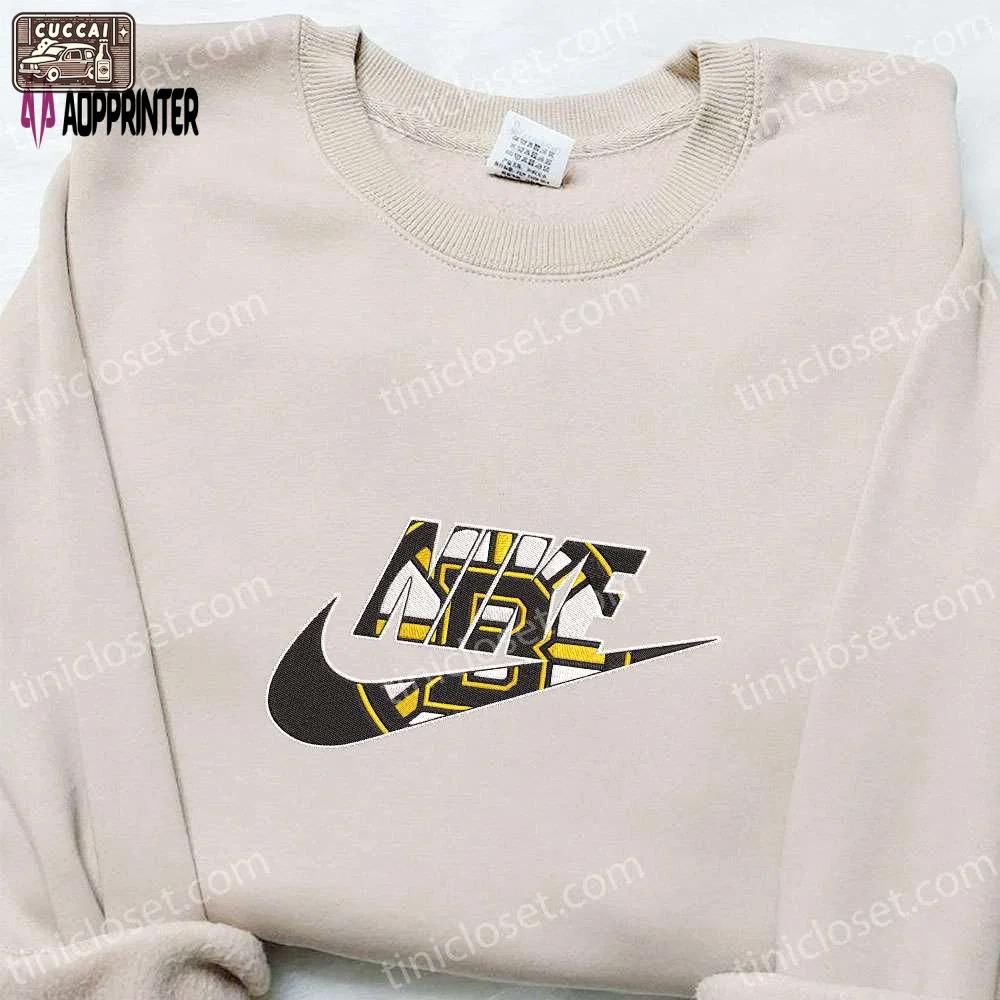 Official boston bruins x nike embroidered shirt & hoodie nhl sports inspired t-shirt Embroidered Shirt
