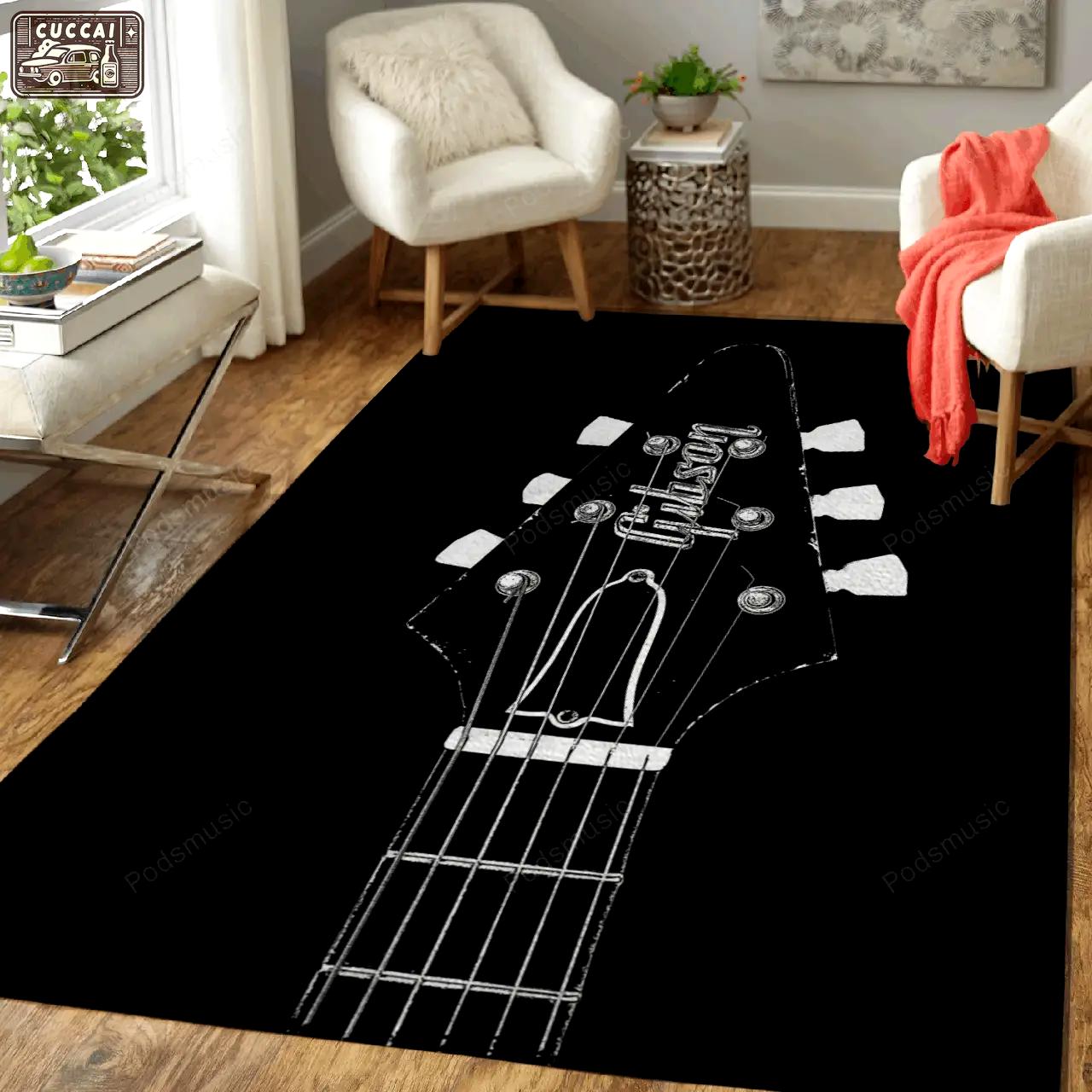 Old gibson flying v guitars music art for fans area rug living room carpet rug regtangle carpet floor decor home decor Rectangle Rug