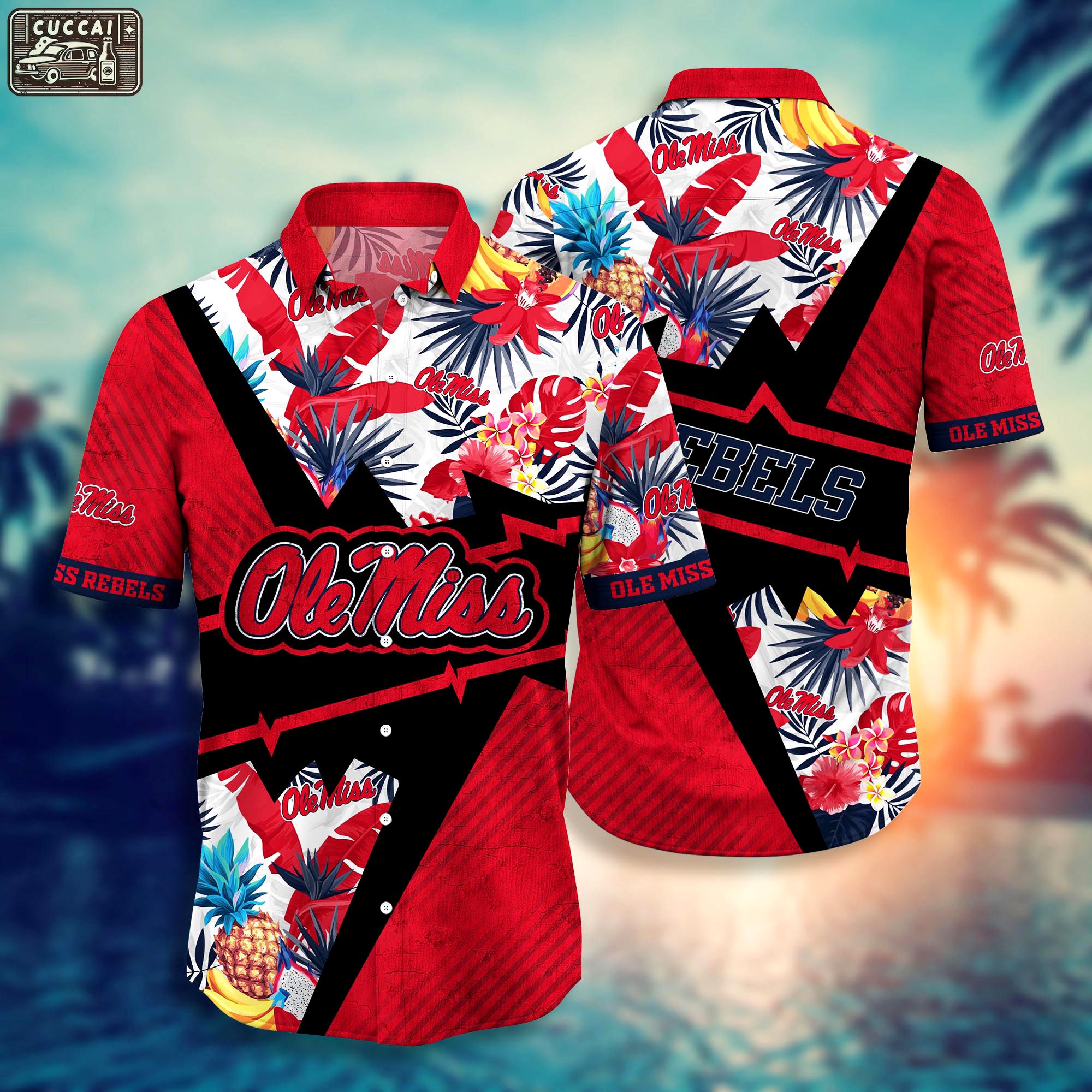 Ole miss rebels ncaa hawaiian shirt Hawaii Shirt Shorts & Flip Flops