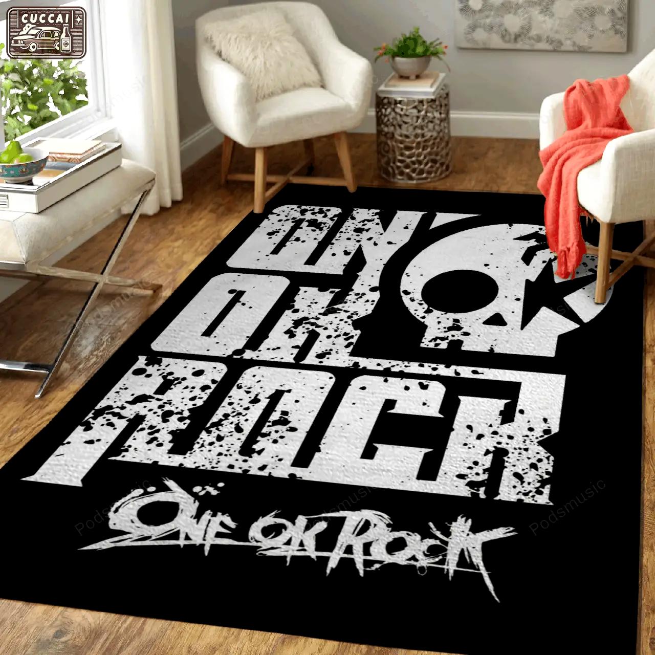 One ok rock art music art for fans area rug living room carpet rug regtangle carpet floor decor home decor Rectangle Rug