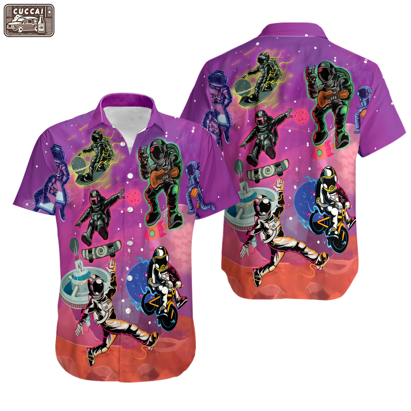 Oragontee life of astronauts in space hawaiian shirt Hawaii Shirt Shorts & Flip Flops