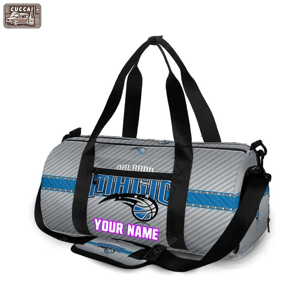 Orlando magic blue line white personalized name travel bag gym bag 945 Travel Bag