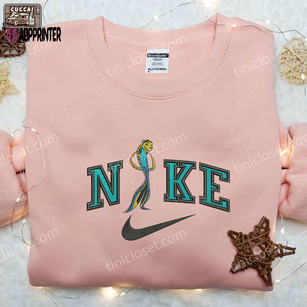 Oscar fish x nike embroidered shirt: cartoon shark tale design Embroidered Shirt