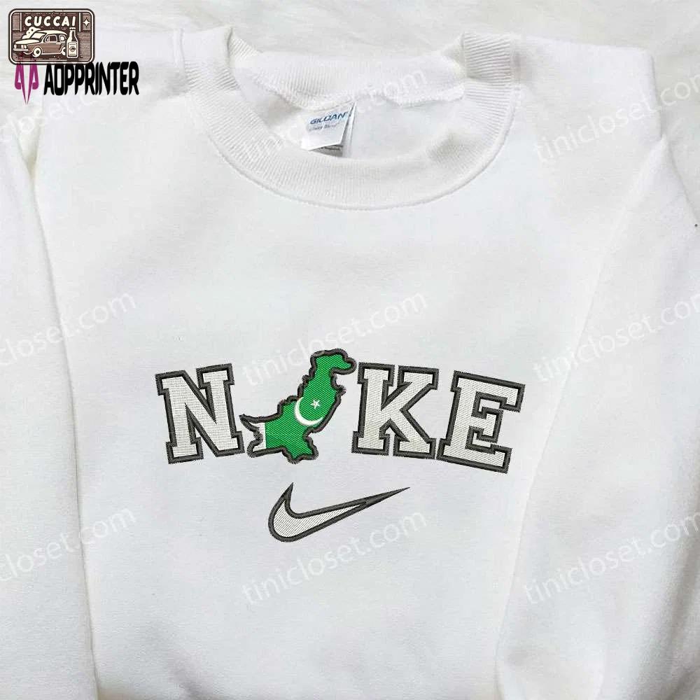Pakistan map x nike embroidered sweatshirt: national day gift ideas Embroidered Shirt