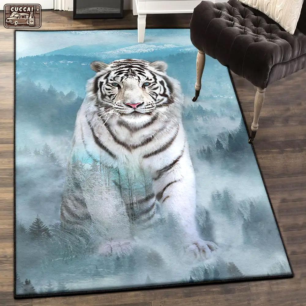 Panthera tigris cool rugs, white tiger rug Rectangle Rug