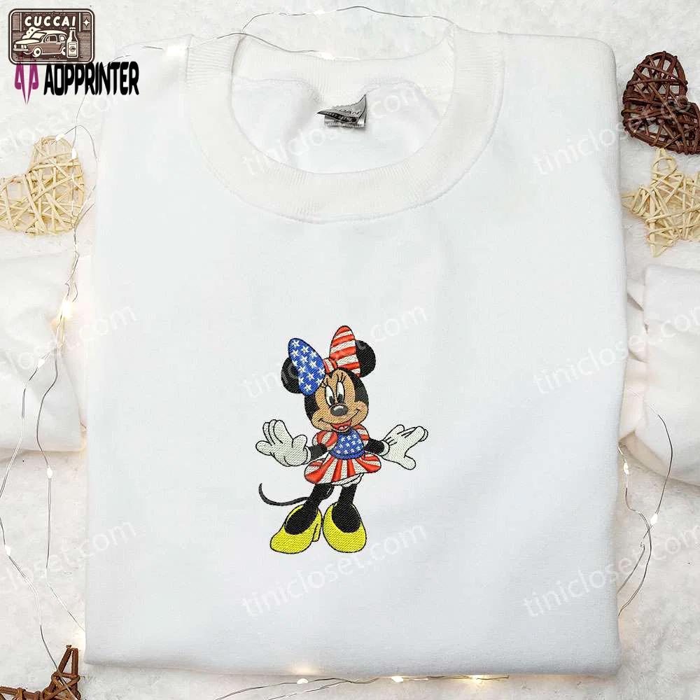Patriotic minnie america embroidered shirt – best disney patriotic shirts Embroidered Shirt