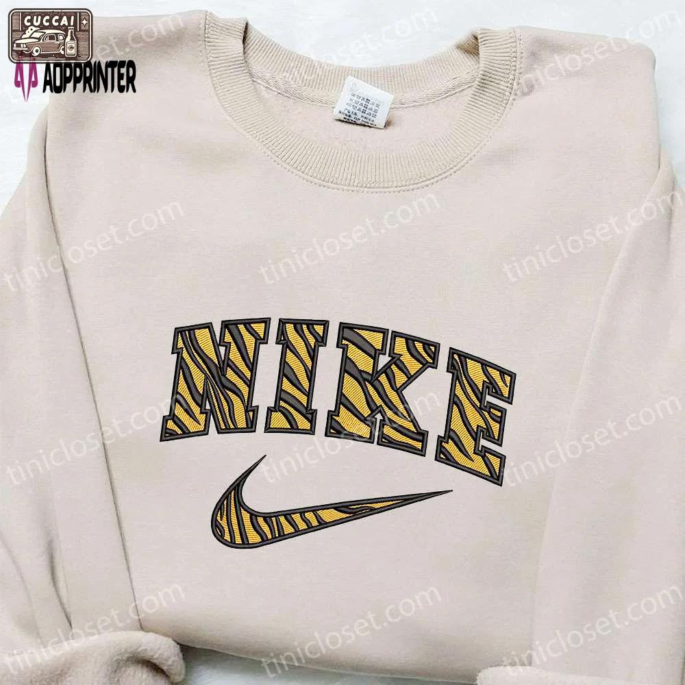 Pattern tigger x nike embroidered sweatshirt – best nike inspired hoodie perfect birthday gift Embroidered Shirt