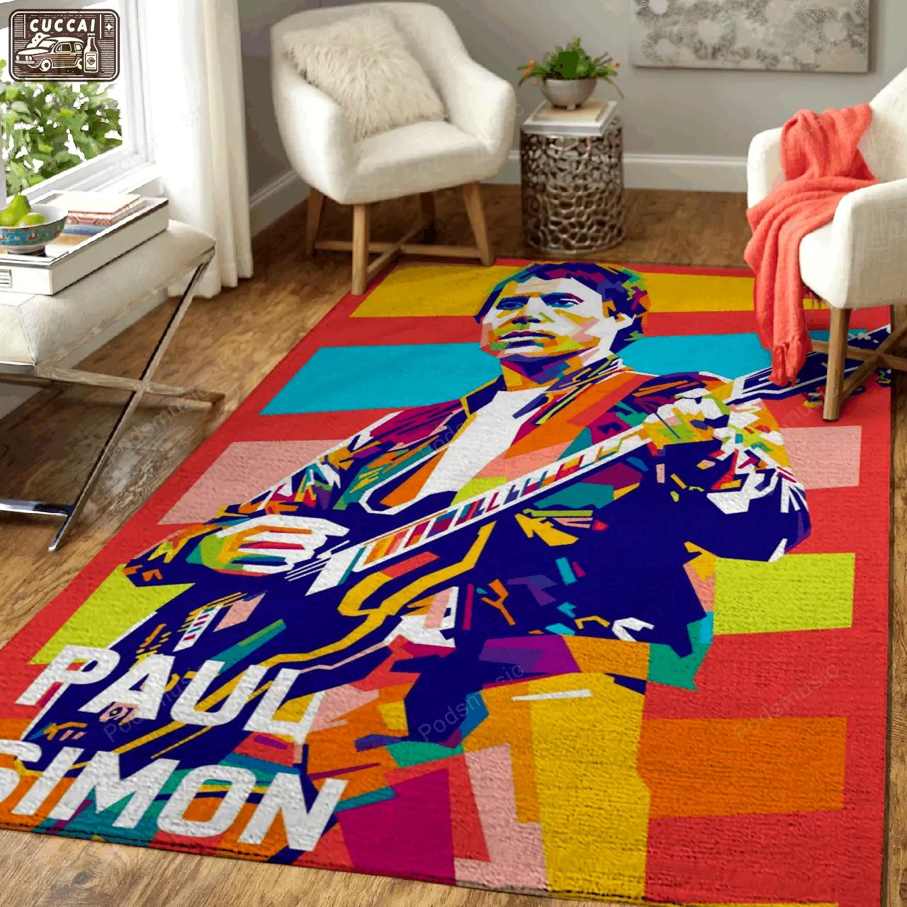 Paul simon guitarist music musician pop art art for fans area rug living room carpet rug regtangle carpet floor decor home decor Rectangle Rug