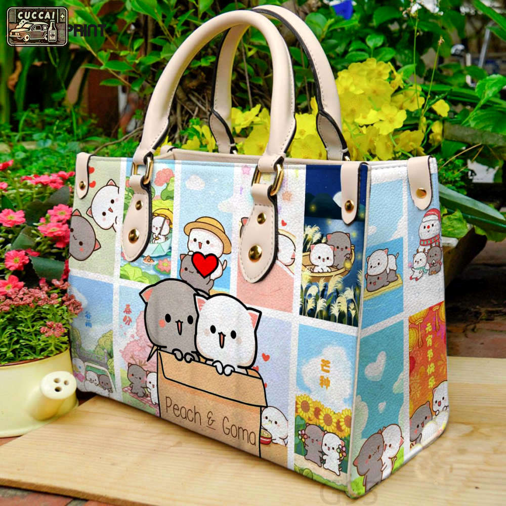 Peach and goma 1 leather handbag gift for women 333 Women Leather Hand Bag