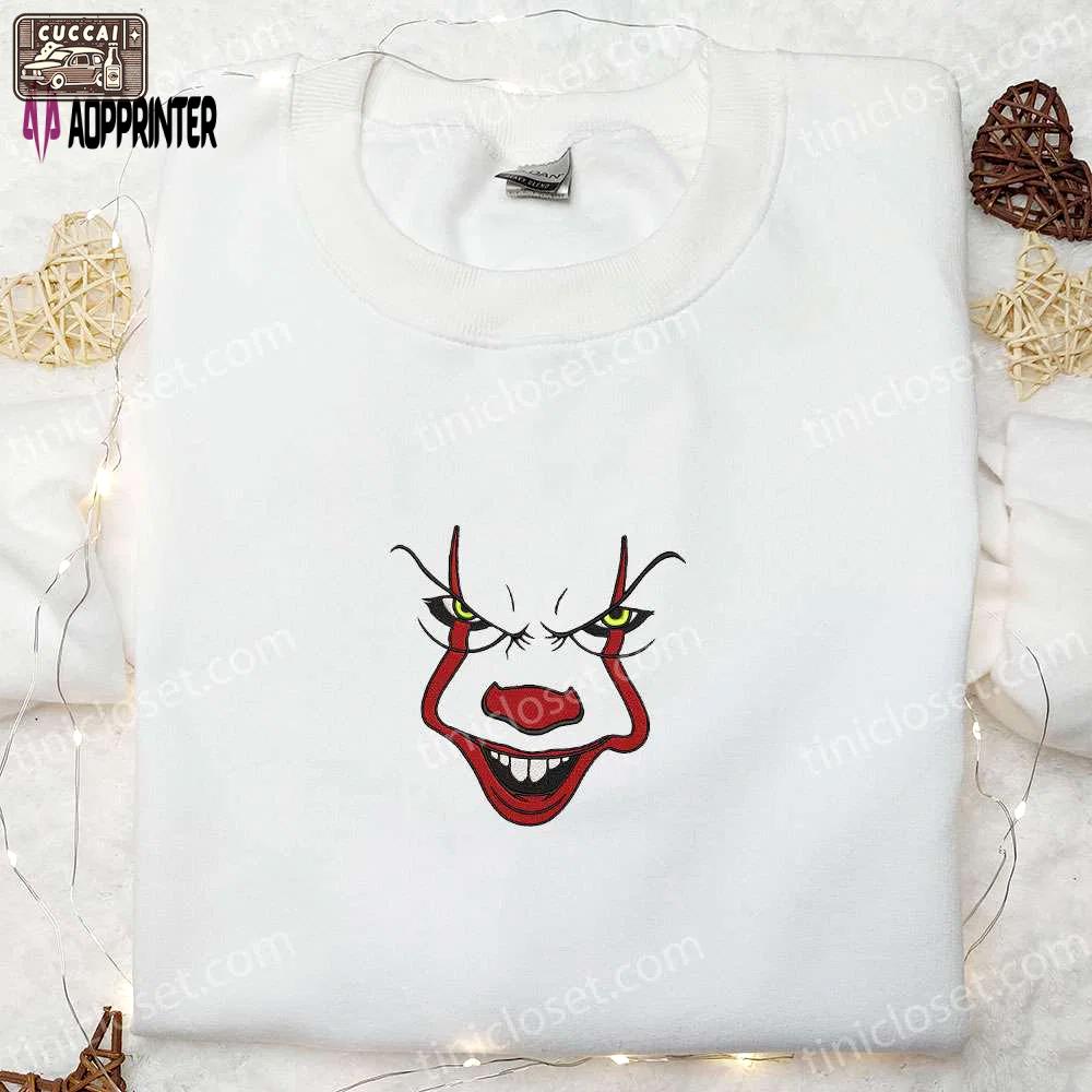 Pennywise it embroidered sweatshirt: horror movie hoodie perfect halloween gift Embroidered Shirt