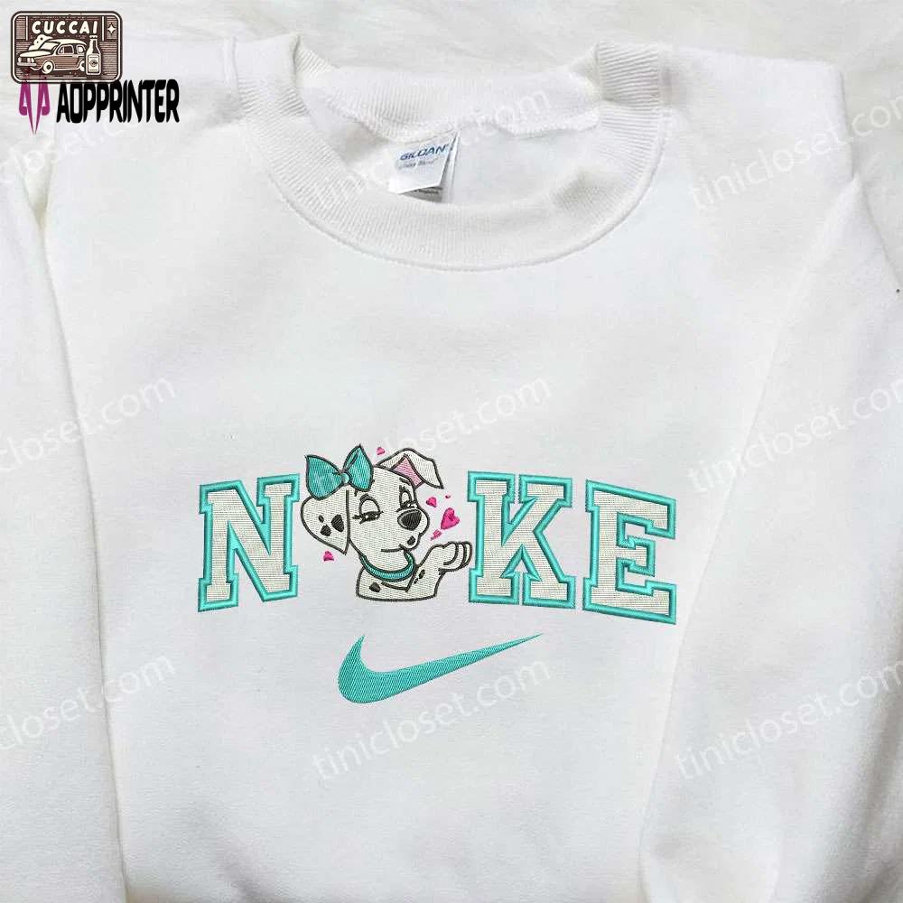 Perdita dog x nike embroidered shirt – 101 dalmatians custom design Embroidered Shirt