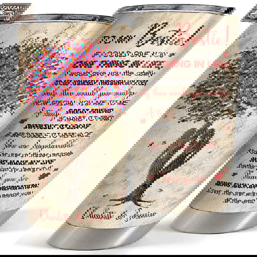 Personalized best friend tumbler bestie tree for sister soulmate girl Personalized Tumbler