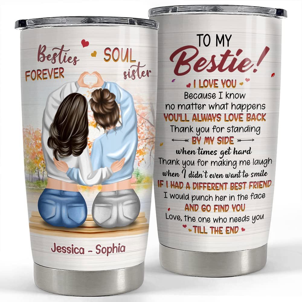 Personalized best friend tumbler besties forever soul sister best gift Personalized Tumbler