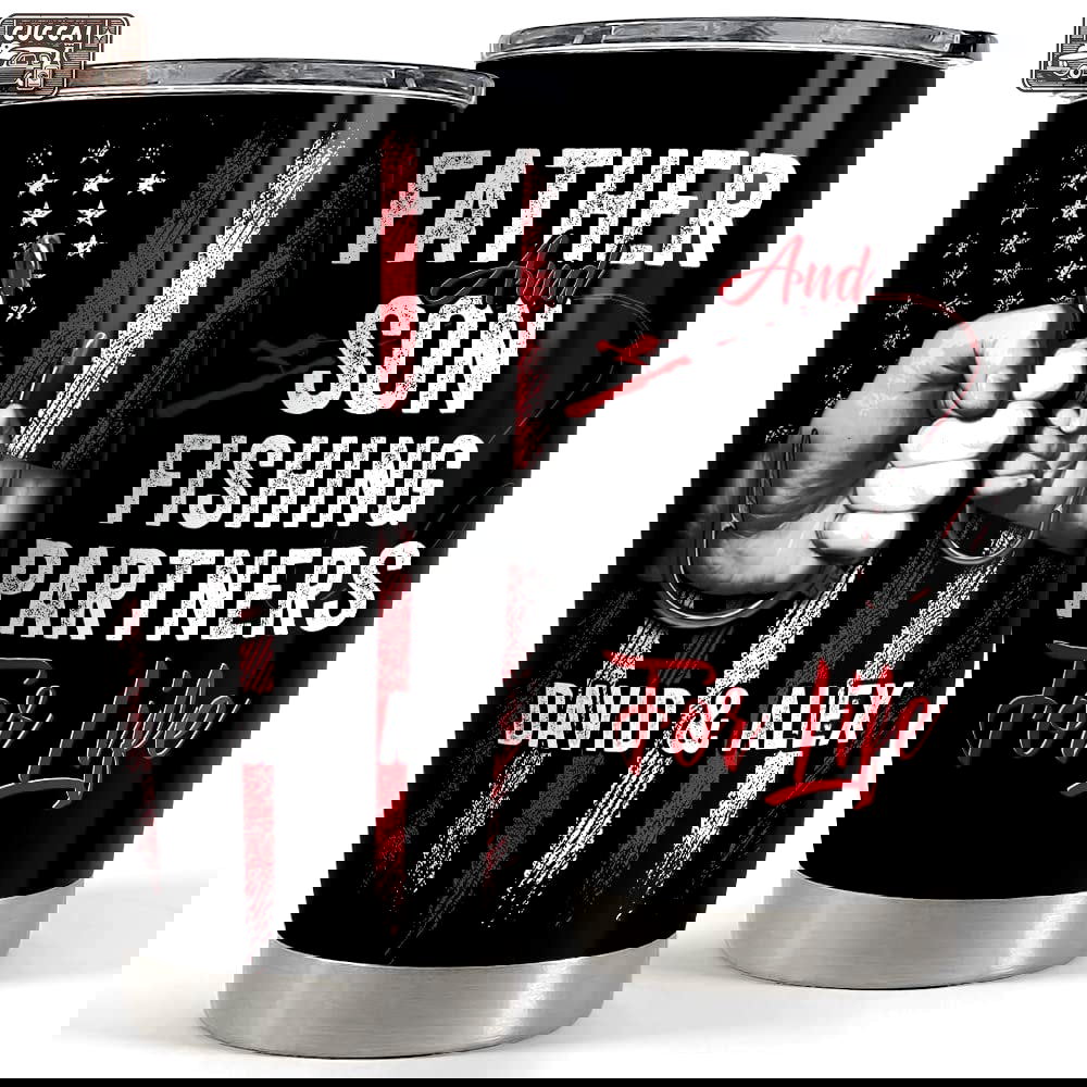 Personalized dad tumbler fishing partner father and son father’s day Personalized Tumbler