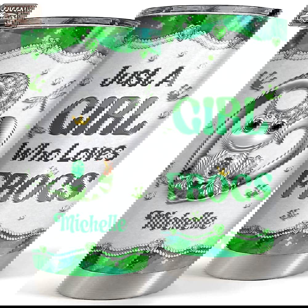 Personalized frog tumbler jewelry style girl loves frogs best gift Personalized Tumbler