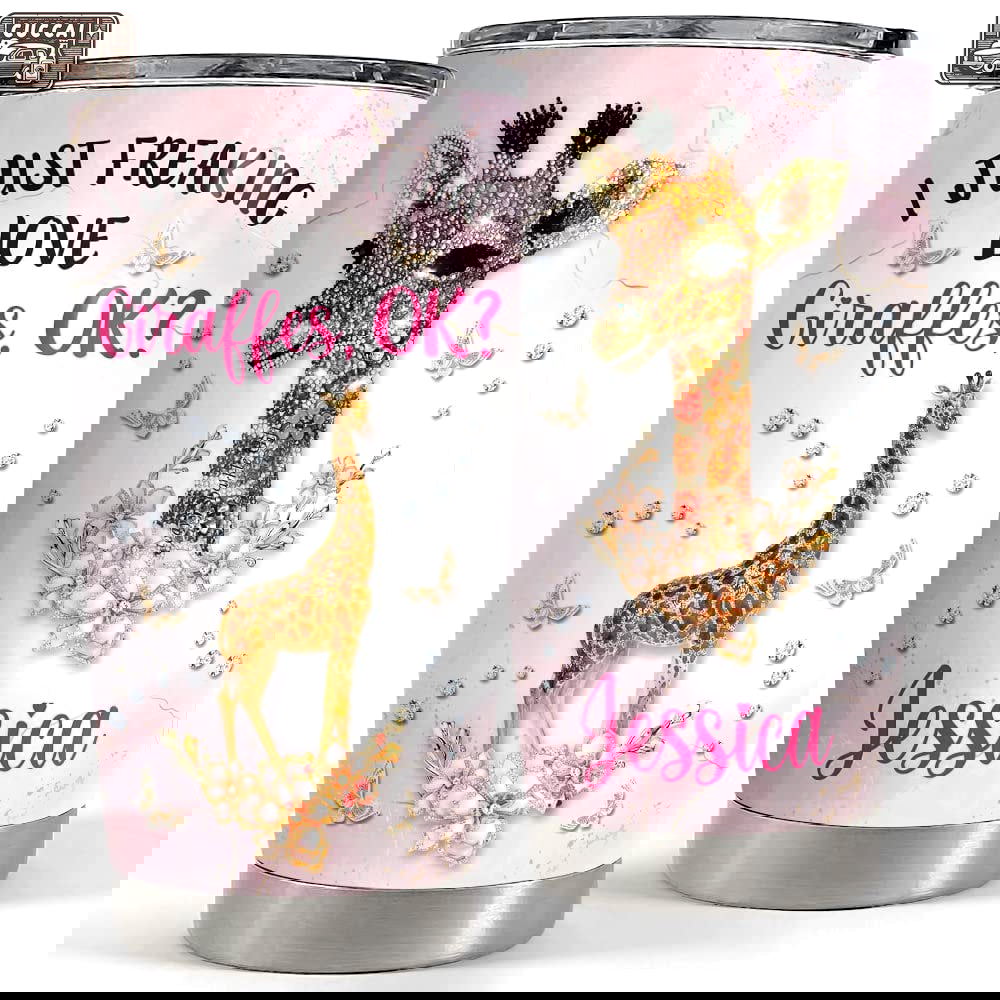 Personalized giraffe tumbler jewelry drawing style for animal lover Personalized Tumbler