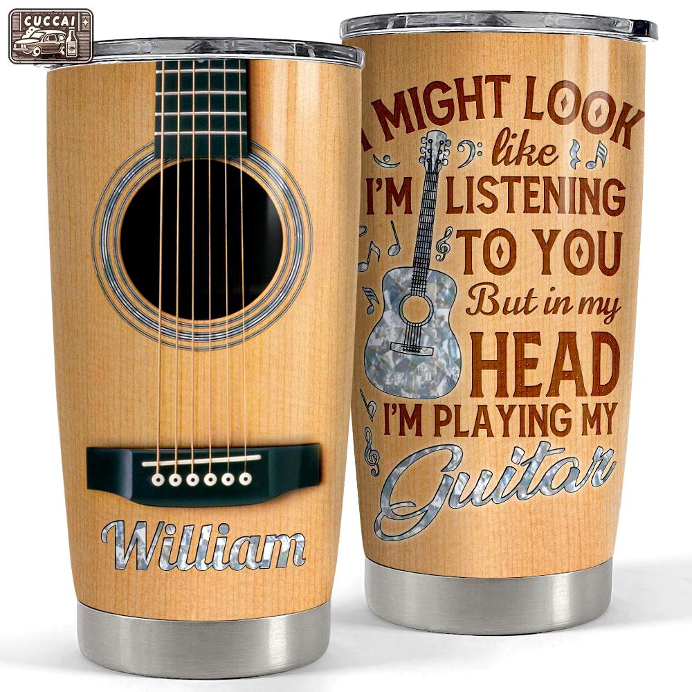 Personalized guitar tumbler guitar gift customized Personalized Tumbler