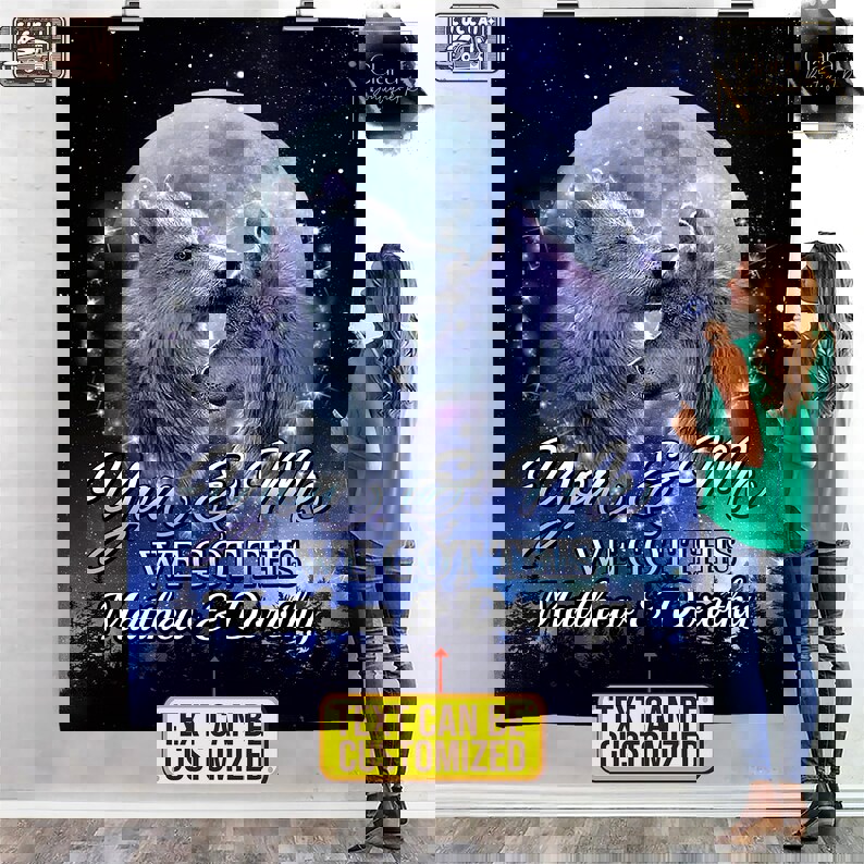 Personalized name you and me we got this couple wolf fleece blanket, mink sherpa blanket, wolf blanket, couple blanket Quilt Blanket