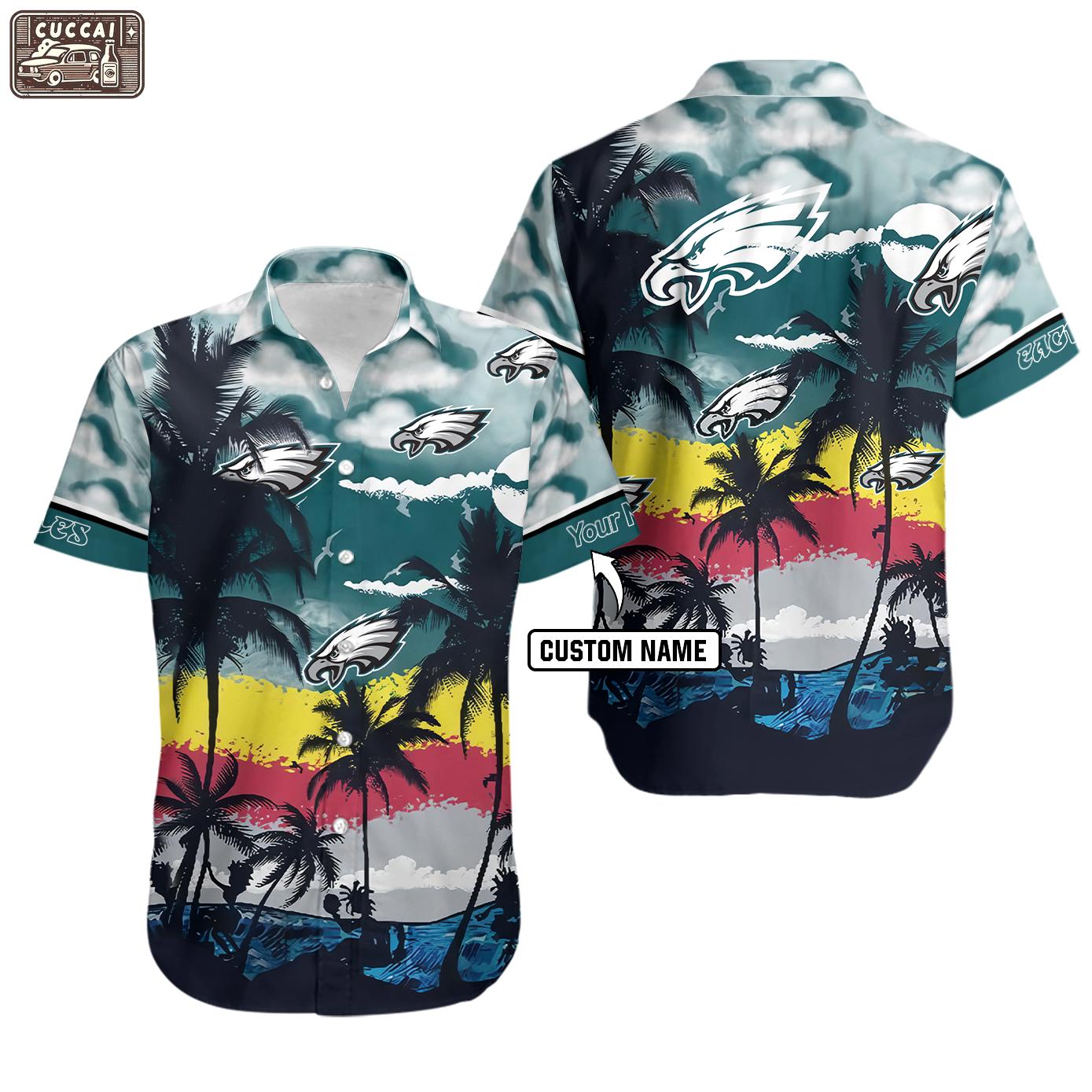 Personalized philadelphia eagles hawaiian shirt Hawaii Shirt Shorts & Flip Flops