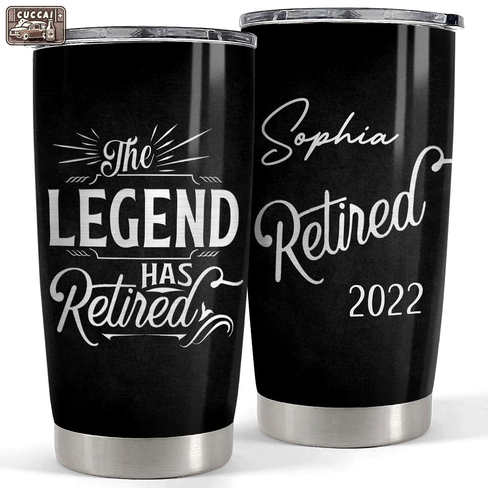 Personalized retirement tumbler the legend has retired gift for coworker Personalized Tumbler