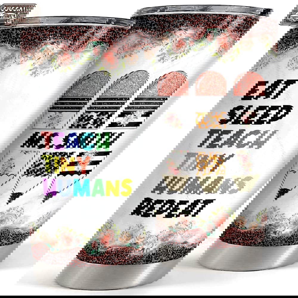 Personalized teacher tumbler tiny human funny art for teacher Personalized Tumbler